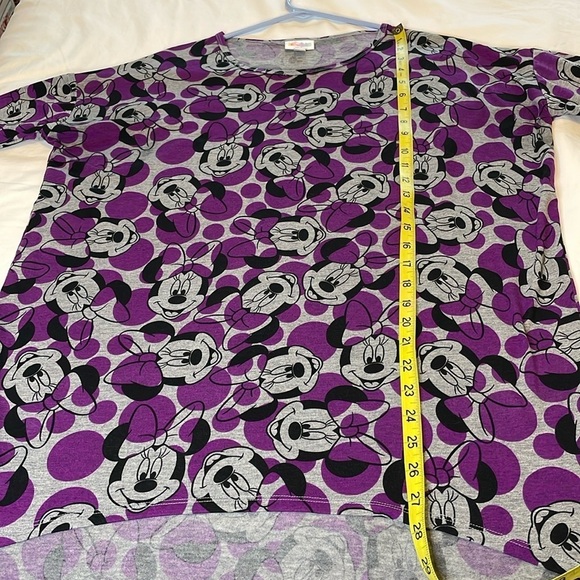 LULAROE Minnie Mouse Purple & Gray Polka Dot Tunic Shirt‎ Size XS - Picture 7 of 7